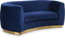 Julian Navy Velvet Loveseat