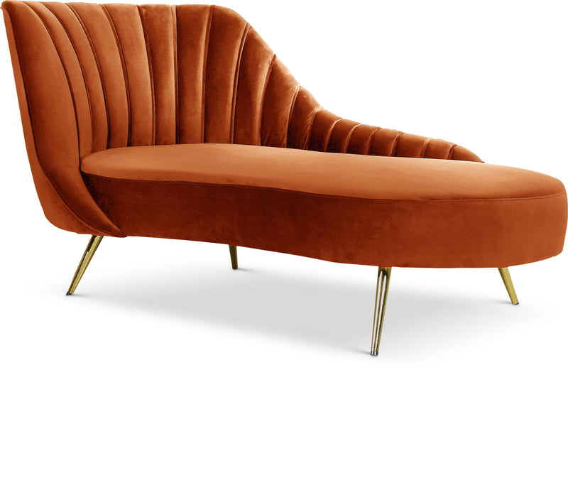 Margo Cognac Velvet Chaise