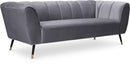 Beaumont Grey Velvet Sofa