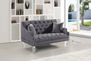 Roxy Grey Velvet Loveseat