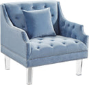 Roxy Sky Blue Velvet Chair