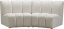 Infinity Cream Velvet 2pc. Modular Sectional