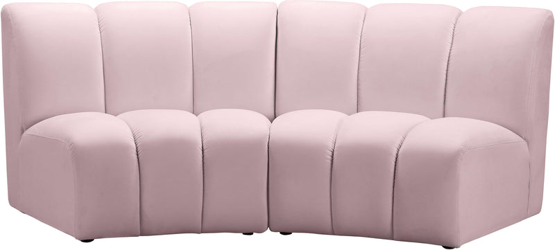 Infinity Pink Velvet 2pc. Modular Sectional