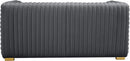 Ravish Grey Velvet Loveseat