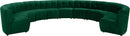 Limitless Green Velvet 11pc. Modular Sectional