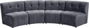Limitless Grey Velvet 4pc. Modular Sectional
