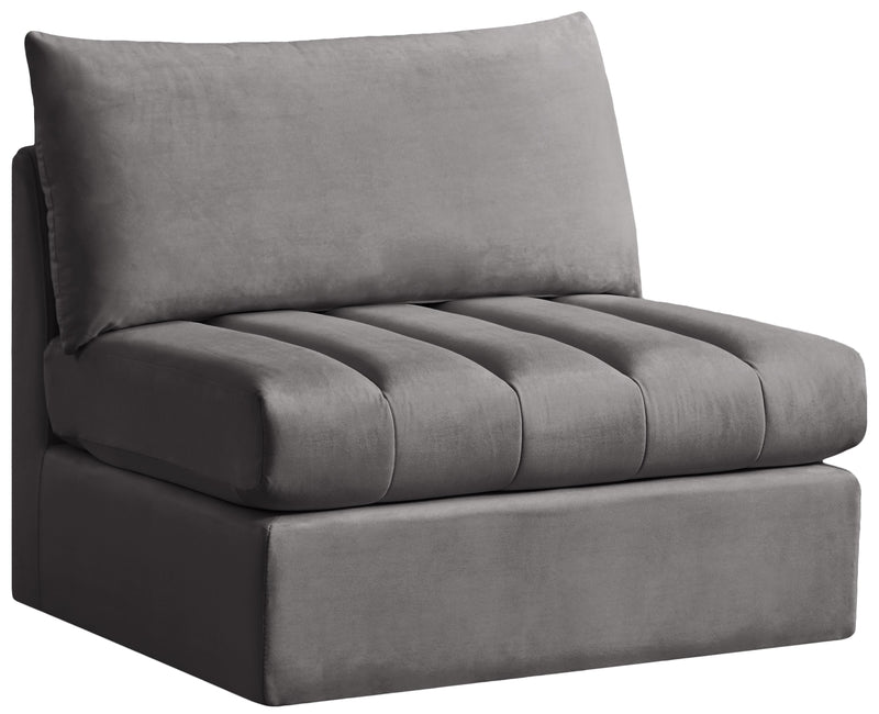 Jacob Grey Velvet Armless