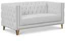 Michelle White Faux Leather Loveseat