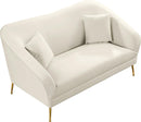 Hermosa Cream Velvet Loveseat