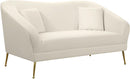 Hermosa Cream Velvet Loveseat