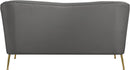 Hermosa Grey Velvet Loveseat