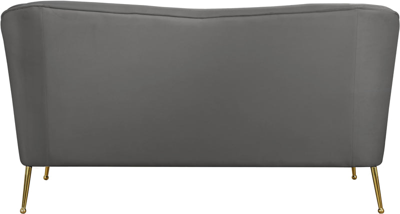 Hermosa Grey Velvet Loveseat