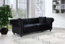 Chesterfield Black Velvet Sofa