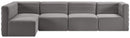 Quincy Grey Velvet Modular Sectional
