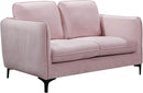 Poppy Pink Velvet Loveseat