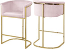 Donatella Pink Velvet Stool