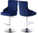 Claude Navy Velvet Adjustable Stool