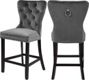 Nikki Grey Velvet Stool