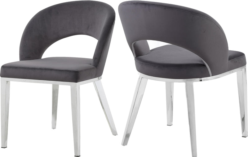 Roberto Grey Velvet Dining Chair
