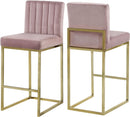 Giselle Pink Velvet Stool
