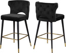 Kelly Black Velvet Stool