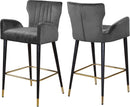 Luxe Grey Velvet Stool
