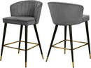 Cassie Grey Velvet Stool