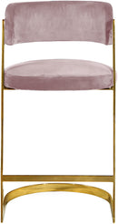Stephanie Pink Velvet Stool