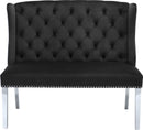 Suri Black Velvet Settee Bench