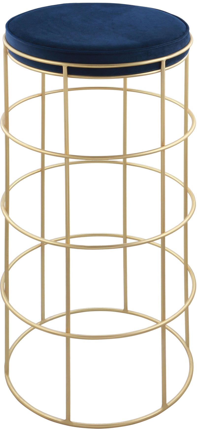 Rebar Navy Velvet Bar Stool