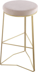 Tres Cream Velvet Bar Stool