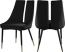 Sleek Black Velvet Dining Chair
