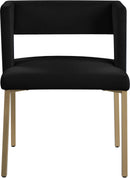 Caleb Black Velvet Dining Chair
