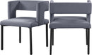 Caleb Grey Velvet Dining Chair