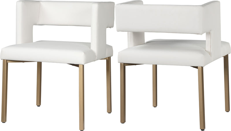 Caleb White Faux Leather Dining Chair