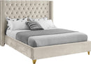 Barolo Cream Velvet King Bed