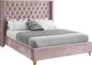 Barolo Pink Velvet Queen Bed