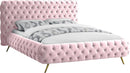 Delano Pink Velvet Queen Bed