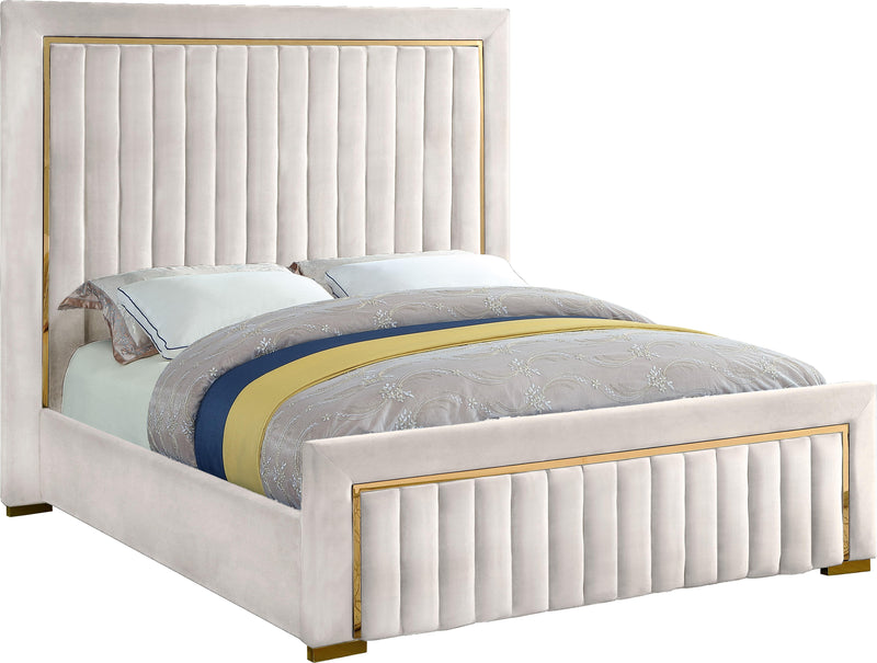 Dolce Cream Velvet King Bed (3 Boxes)
