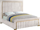 Dolce Cream Velvet Queen Bed (3 Boxes)