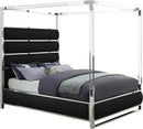 Encore Black Faux Leather King Bed (4 Boxes)