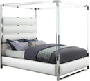 Encore White Faux Leather King Bed (4 Boxes)