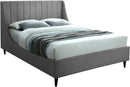 Eva Grey Velvet Full Bed