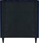 Eva Navy Velvet Twin Bed