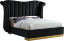 Flora Black Velvet Queen Bed (3 Boxes)