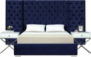 Grande Navy Velvet King Bed (3 Boxes)