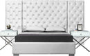 Grande White Velvet Queen Bed (3 Boxes)