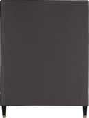 Harlie Black Velvet Twin Bed