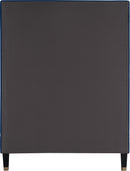 Harlie Navy Velvet Twin Bed