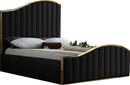 Jolie Black Velvet King Bed (3 Boxes)